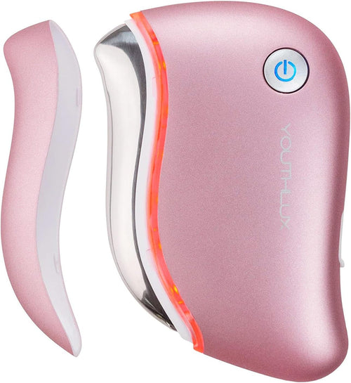Prosculpt Heated Gua Sha Facial Massager - Electric Tool for Facial Sculpting, Relaxation, and Skincare with Soothing Vibrations and Ergonomic Design (Rose Gold)