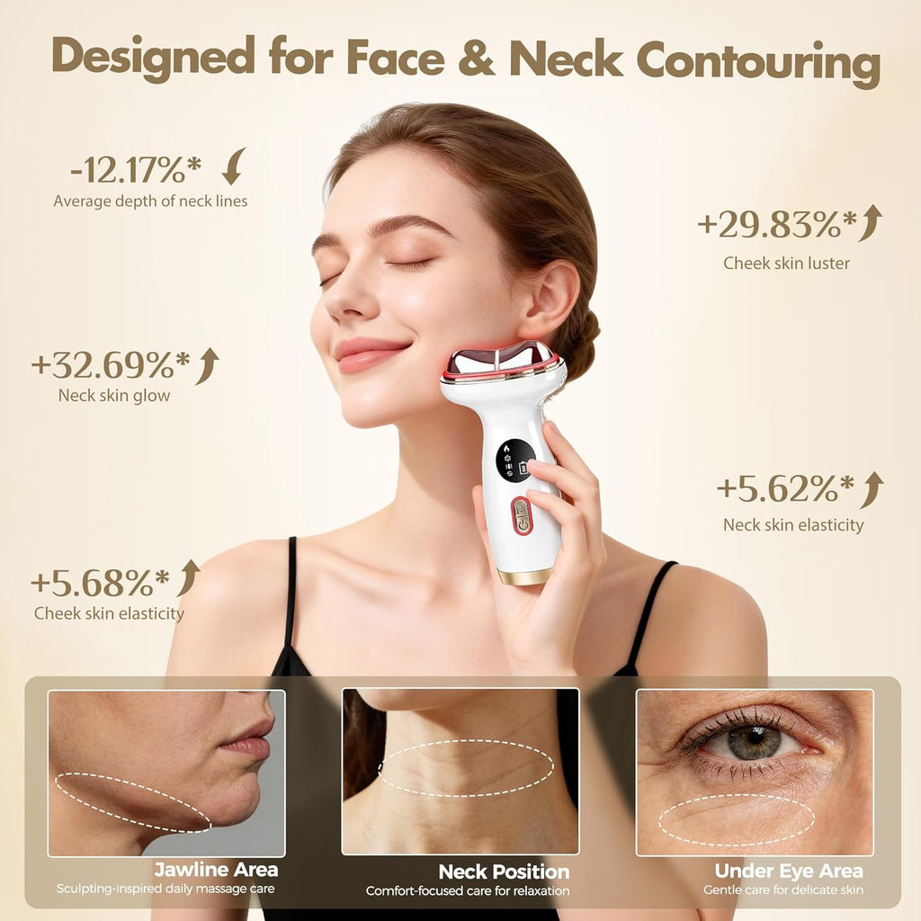 Advanced Red Light Therapy Facial Device with Electric Gua Sha Massager, Microcurrent Technology for Firming and Lifting, Warm and Cold Compress Features for Enhanced Skincare Absorption and Puffiness Reduction