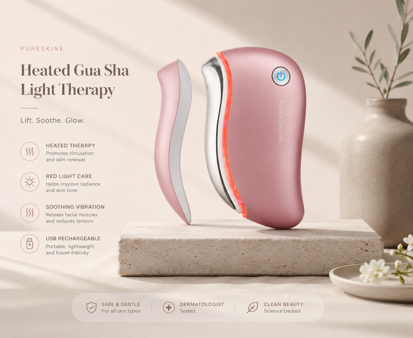 Prosculpt Heated Gua Sha Facial Massager