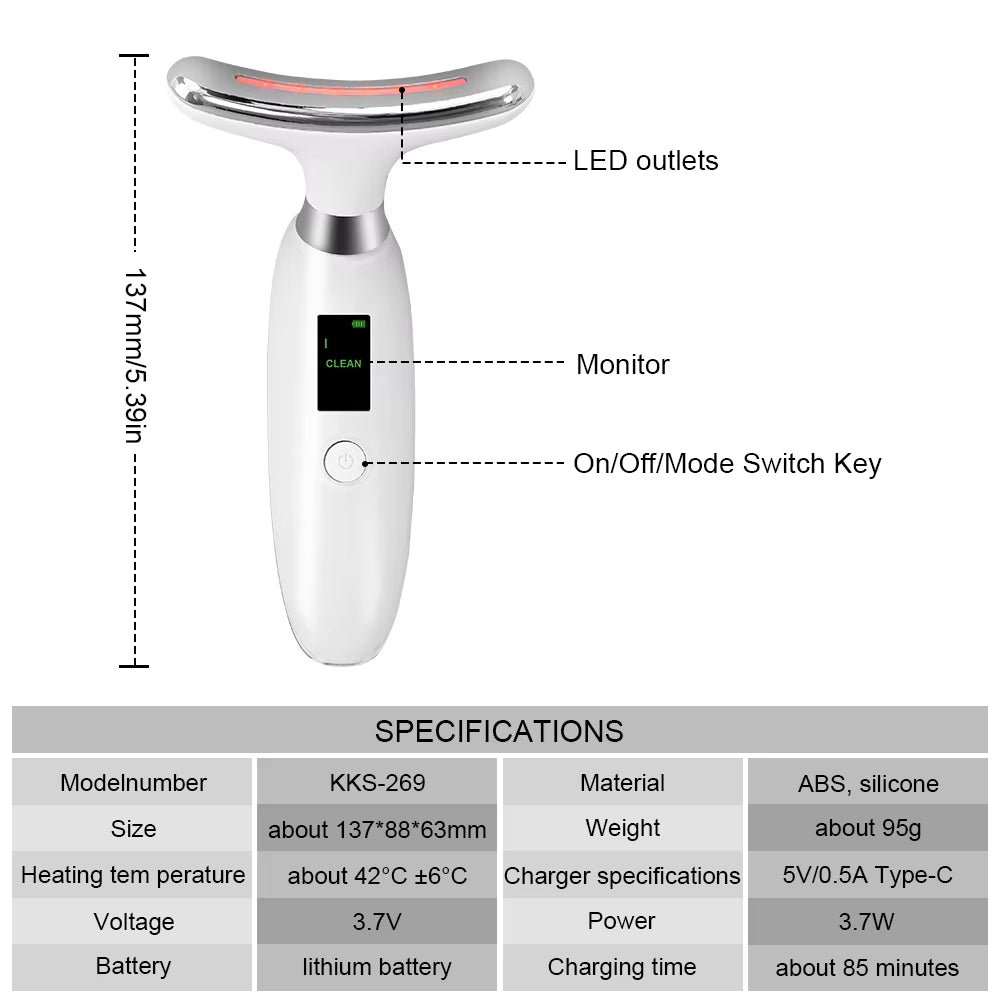 2025 Trending Portable Handheld Skin Care Beauty Face Neck Massager Personal Care Device with Skin Tightening Feature EU Plug